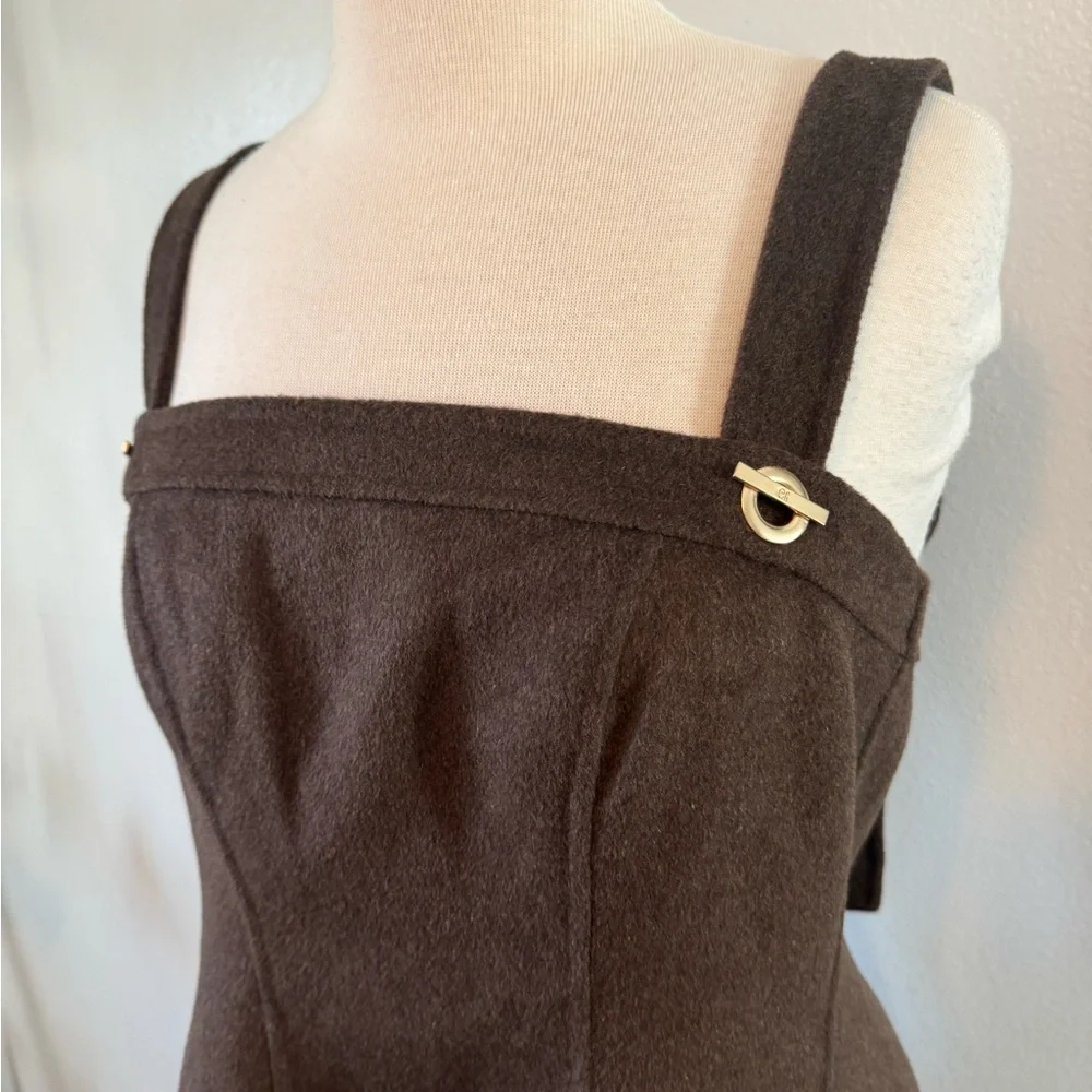 NWT Gap x Cult Gaia Brown Wool Mini Dress 12 - Picture 6 of 8